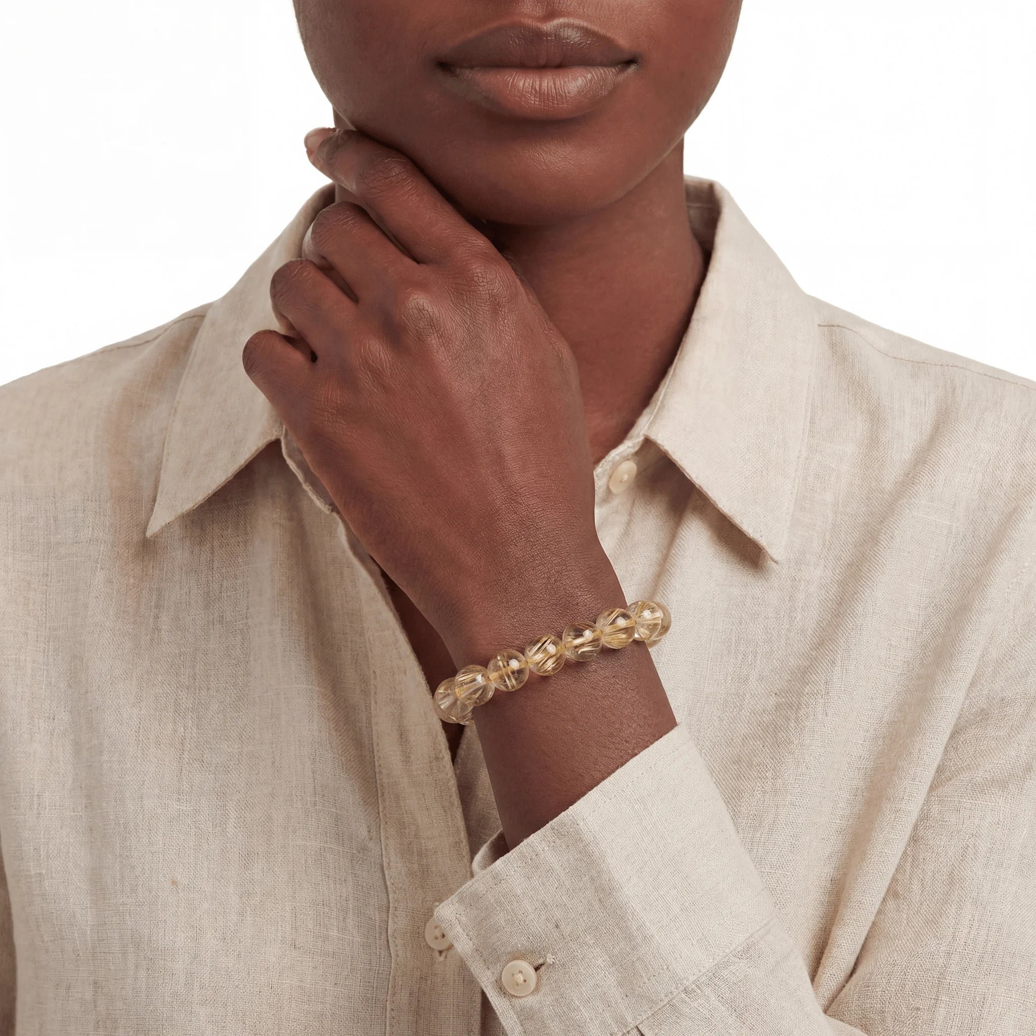 Golden Rutilated Quartz Powerflow Bracelet | BE.