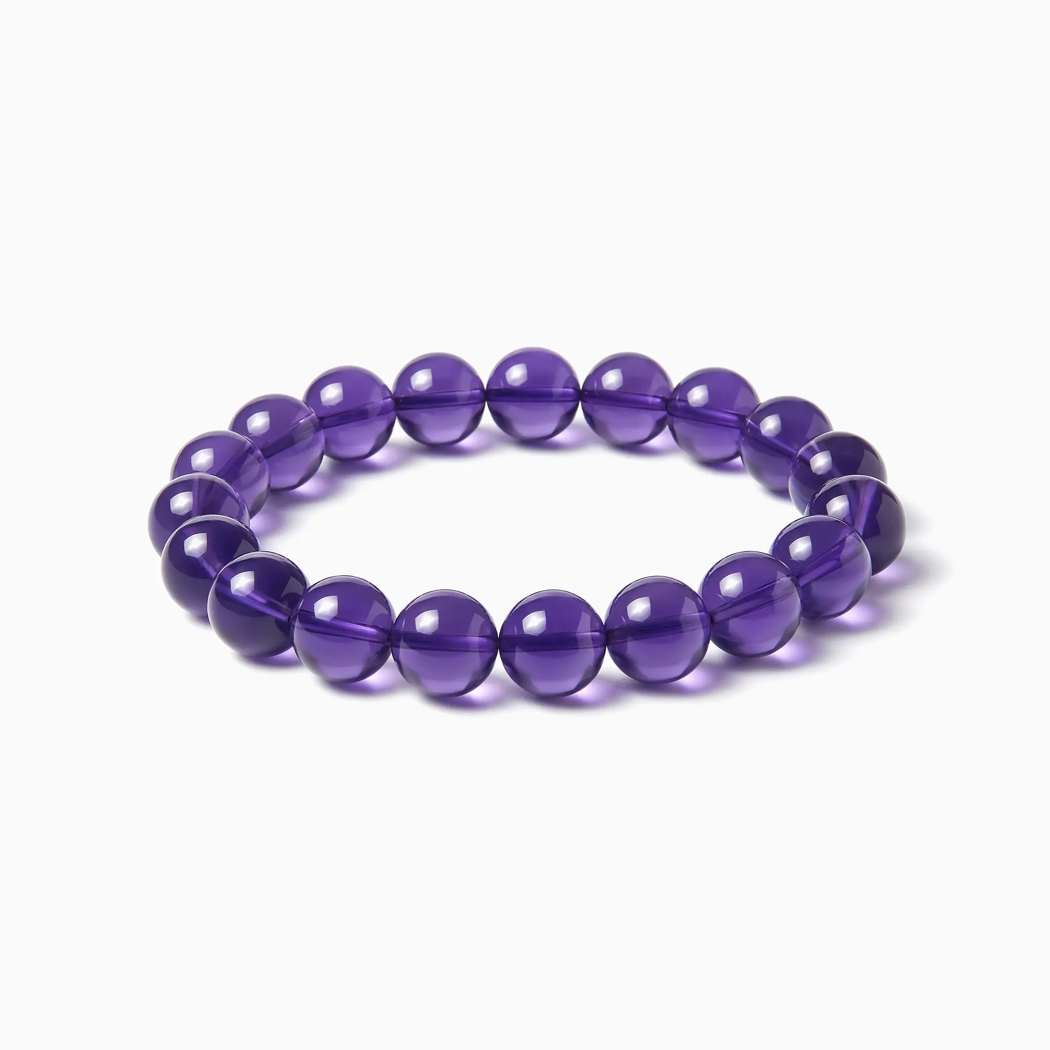 The Amethyst Strand — Bolivian Depth, bracelet on white background BE.