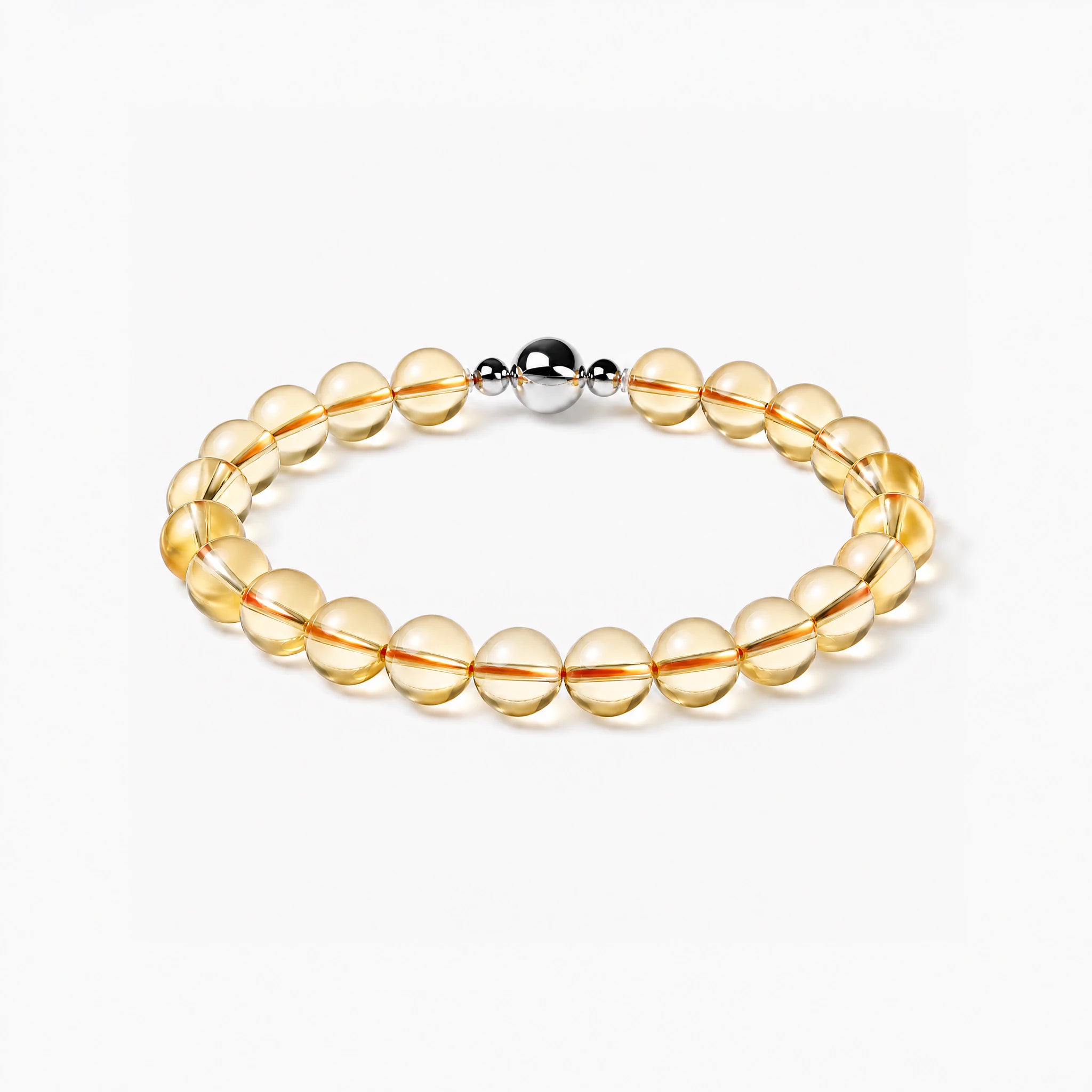 Citrine Strand Bracelet with magnetic clasp, product image on a white background.