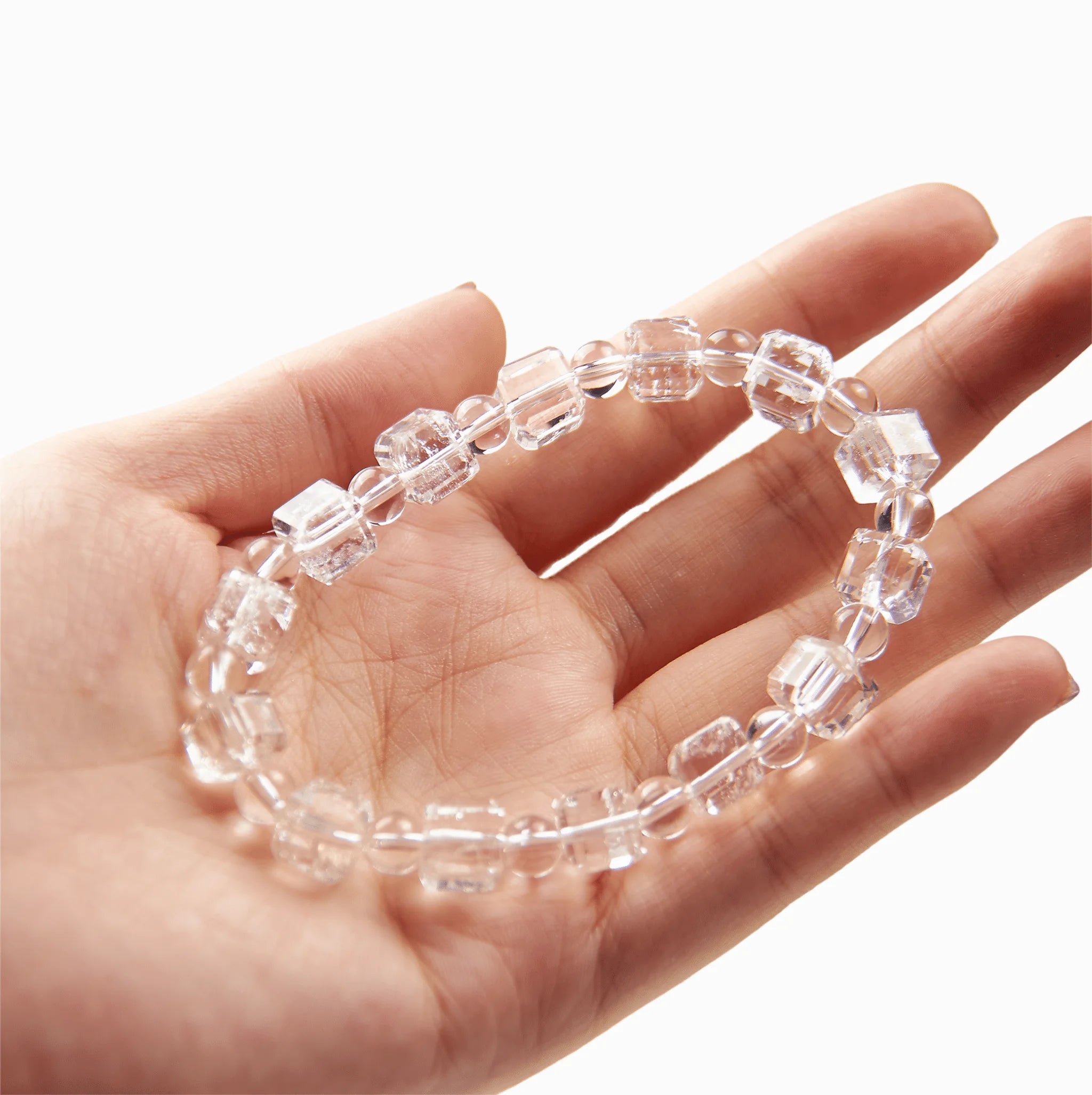 The Clear Quartz Strand — Geometric Sequence, bracelet photo BE.