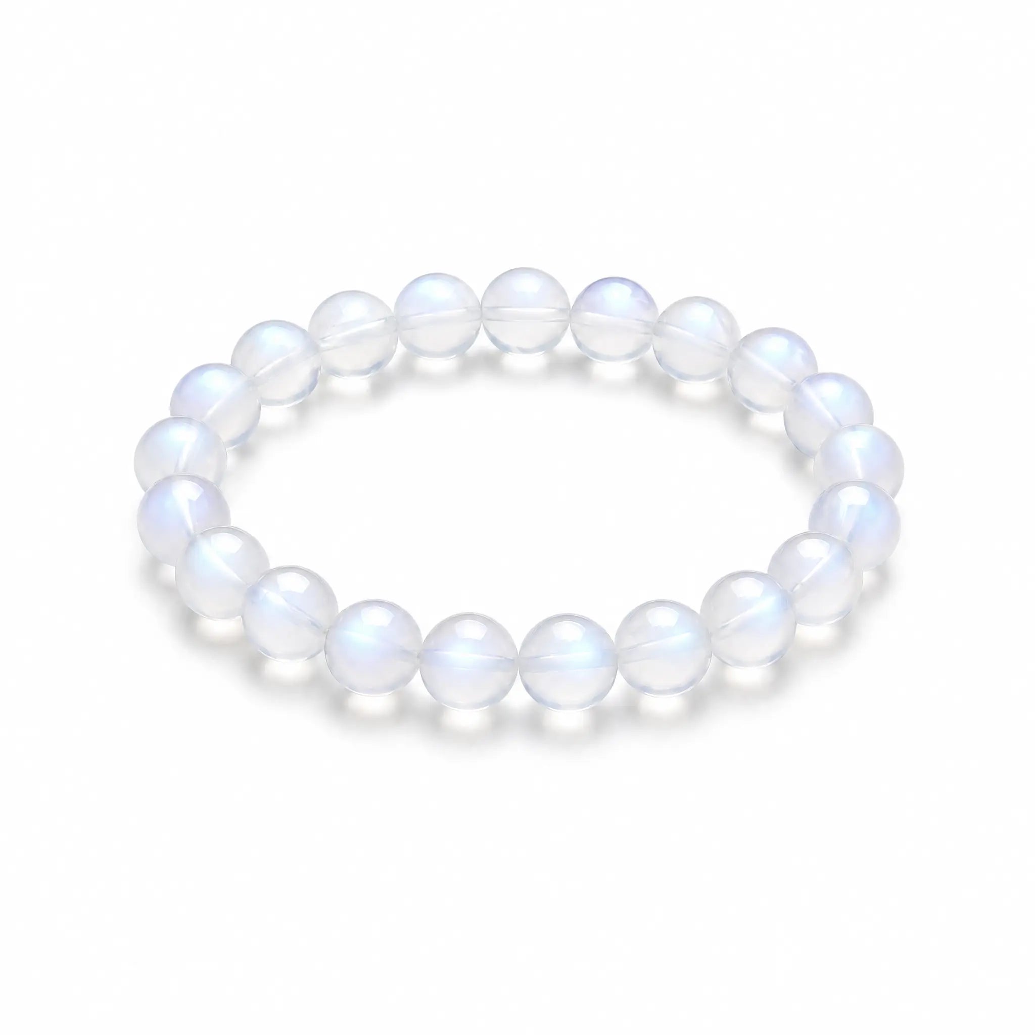 The Moonstone Strand — Luminous Phenomenon, bracelet on white background BE.