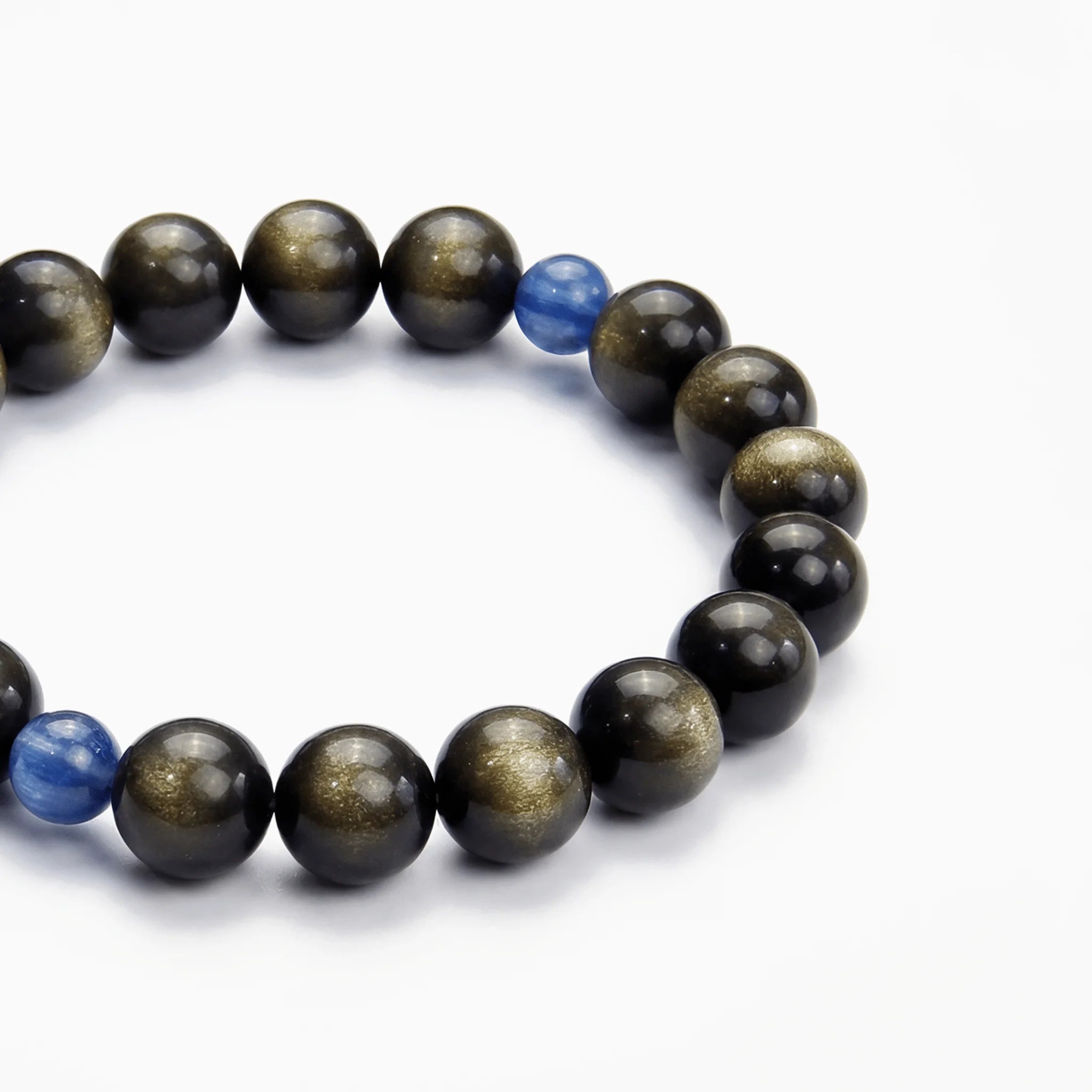 The Obsidian Strand — Cyan Hemisphere, bracelet detail view BE.