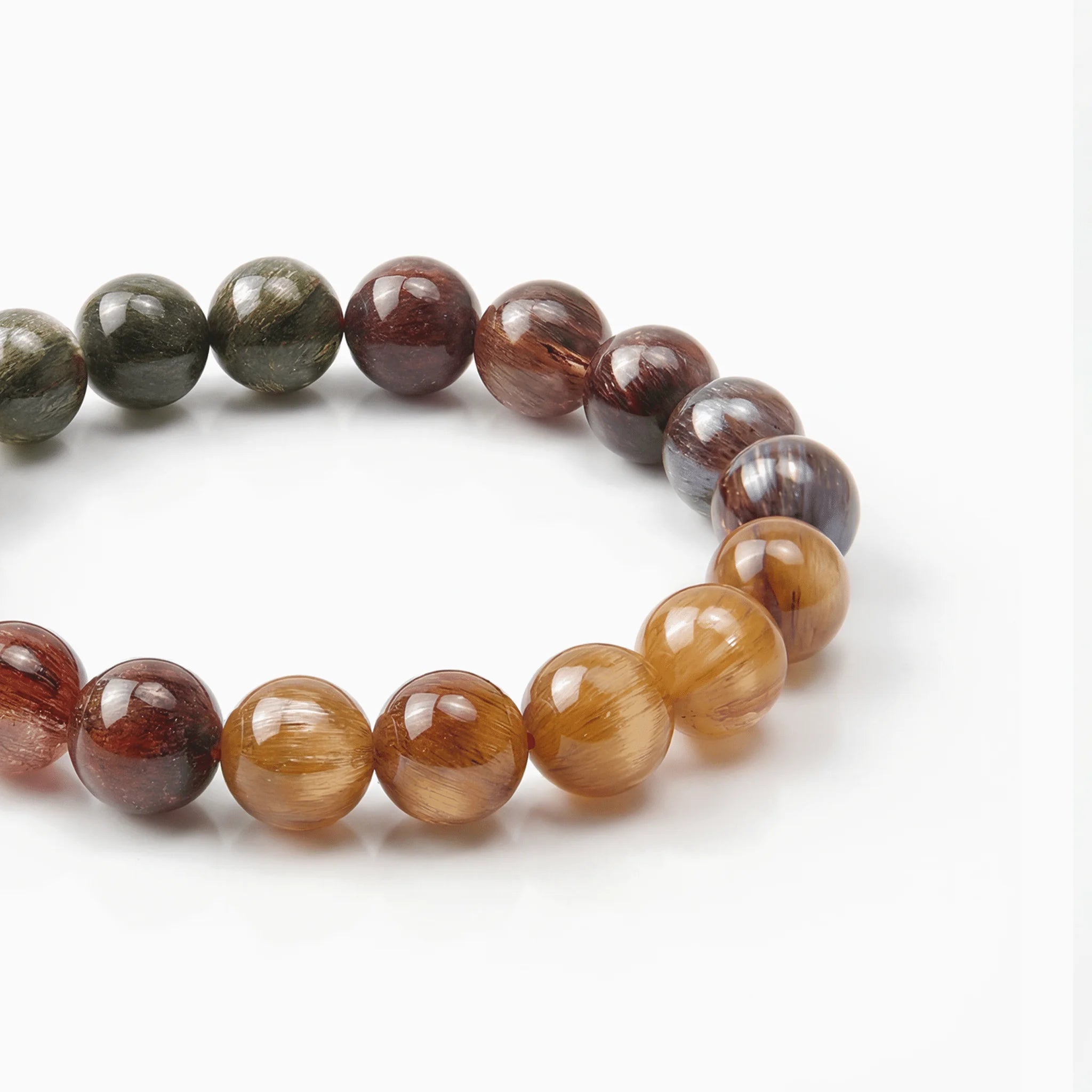 The Rutilated Quartz Strand — Titanium Sequence, bracelet detail view BE.