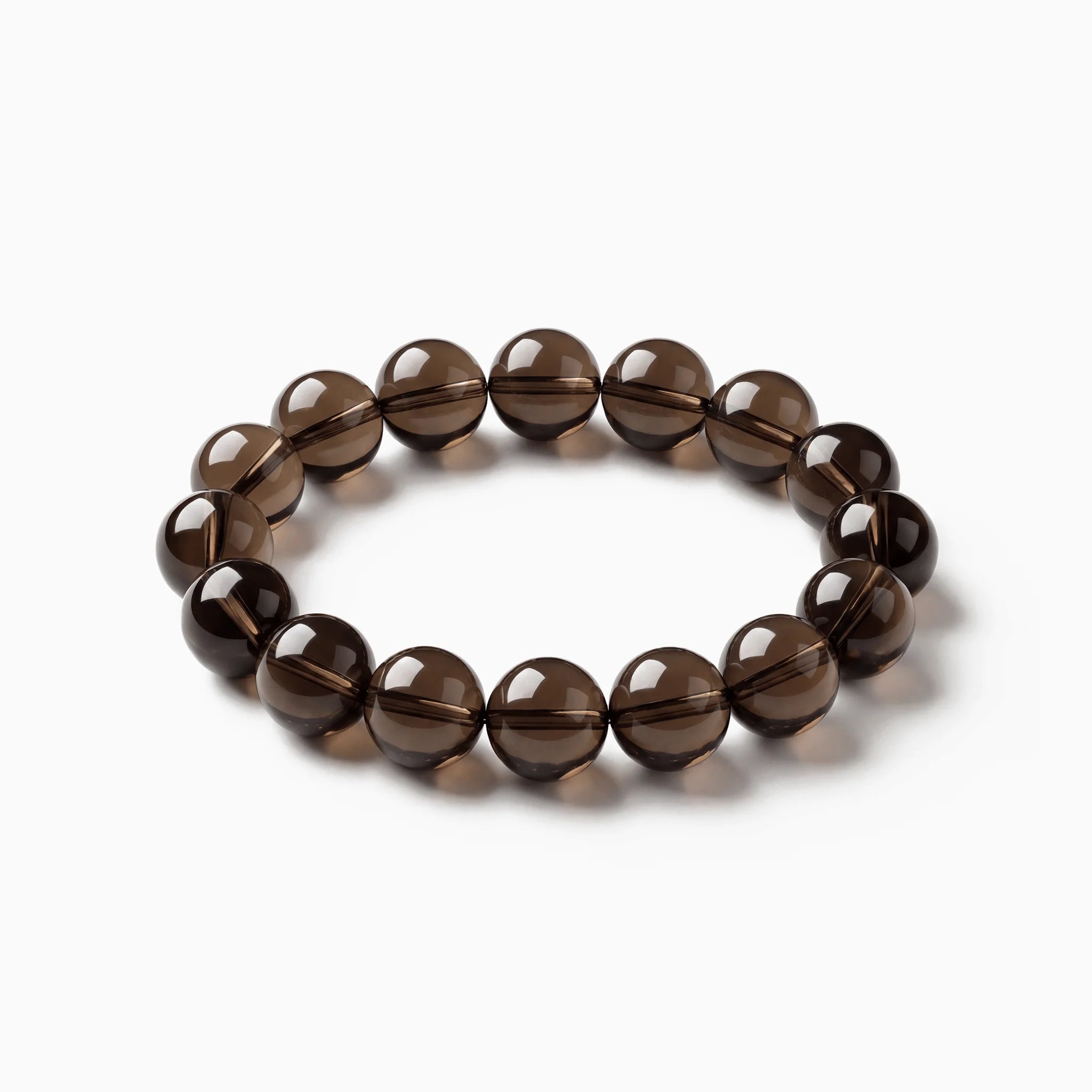 The Smoky Quartz Strand — Terrestrial Shadow, bracelet on white background BE.