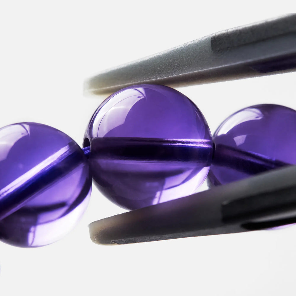 The Bolivian Amethyst Triple-Strand Bracelet Necklace, PDP close-up detail image 2.