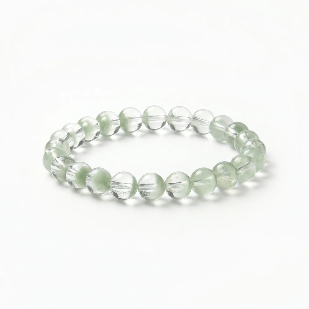 The Emerald Phantom Strand — Geological Archive, bracelet on white background BE.
