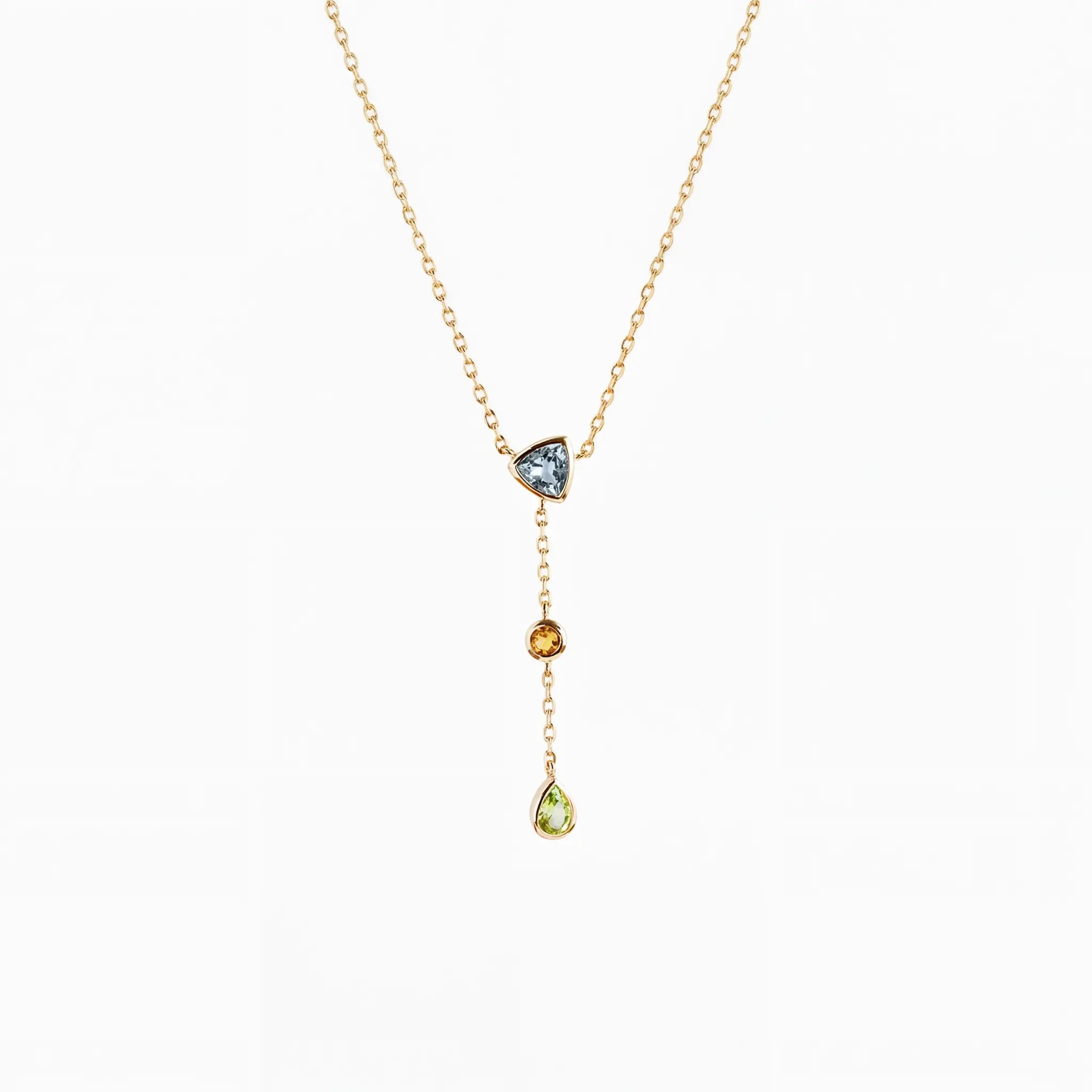 The Tri-Mineral Sequence, necklace on white background BE.
