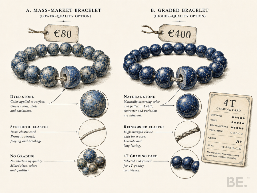 Crystal bracelet material and craftsmanship comparison across price tiers