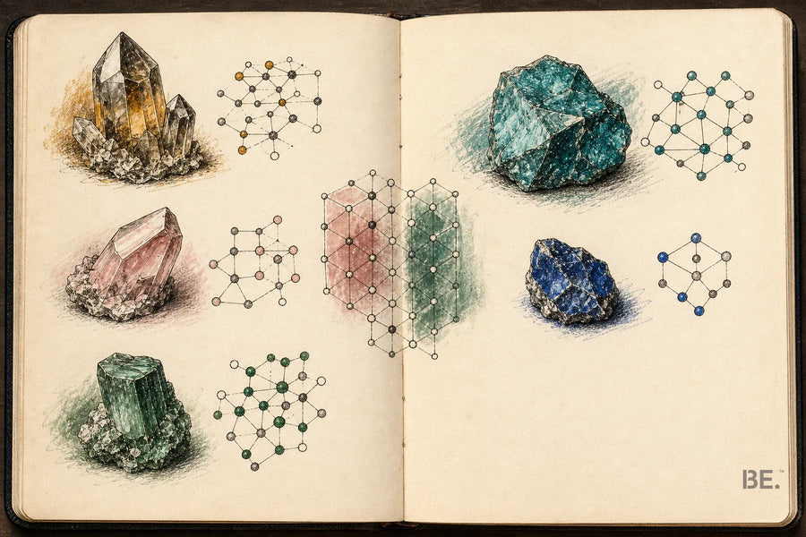 Field-notebook studies of trace-element colour in yellow, pink, green, teal and blue minerals — BE.