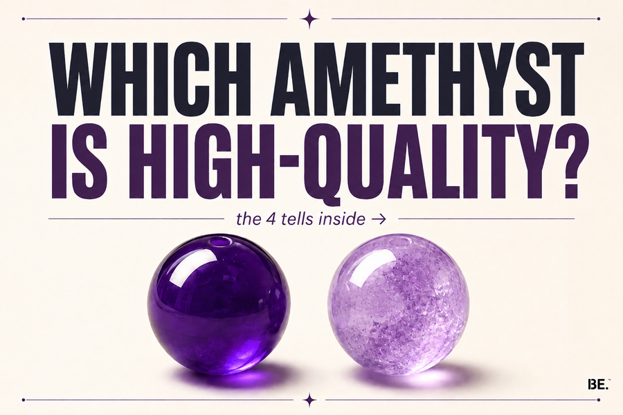 High-quality amethyst bracelet beads showing deep even violet saturation, clean clarity and matched cut — BE.
