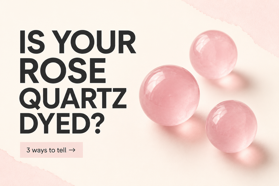 How to tell if a rose quartz bracelet is dyed — gem-grade rose quartz beads. BE.