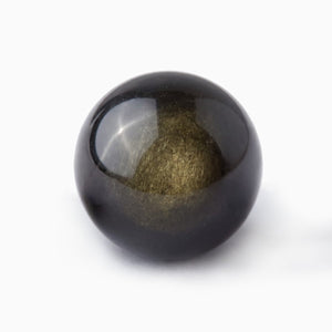 Gold sheen obsidian bead, Transparency 4 of 5