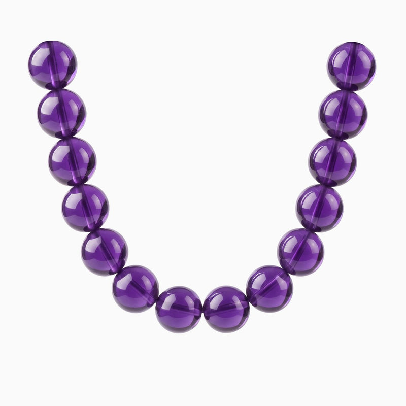 Amethyst strand with consistent colour between beads
