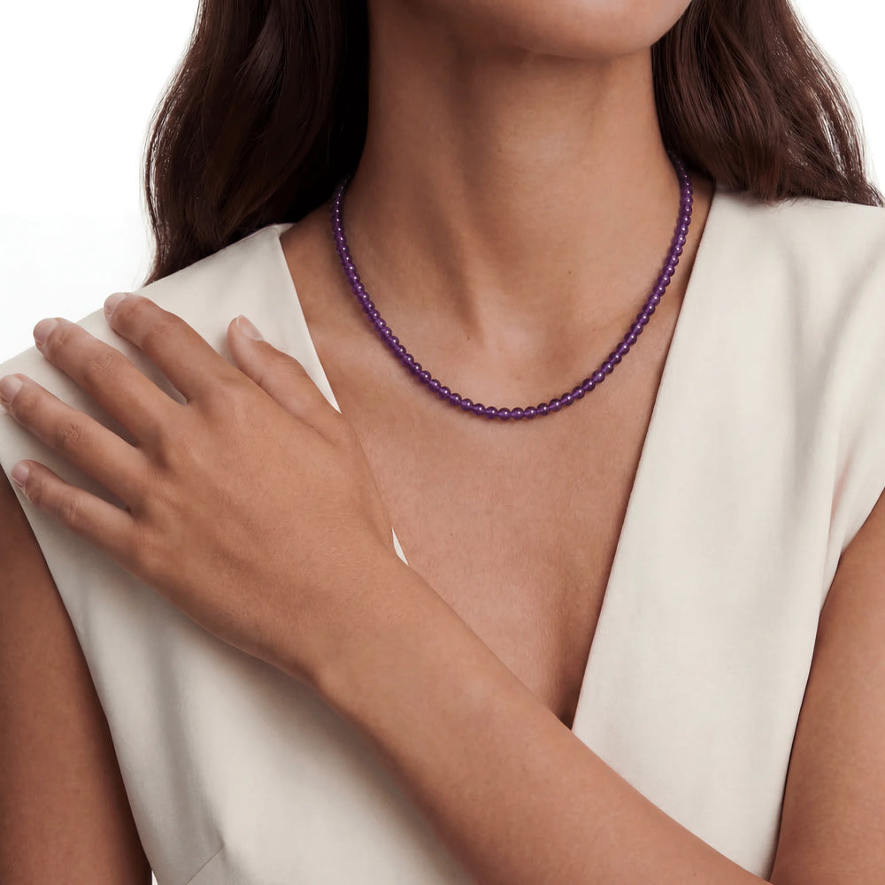 The Amethyst Orbit — Triple Sequence, bracelet lifestyle photo BE.