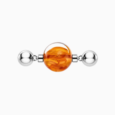 BE. Koi Hematoid Quartz Keystone with silver-tone connectors, product view