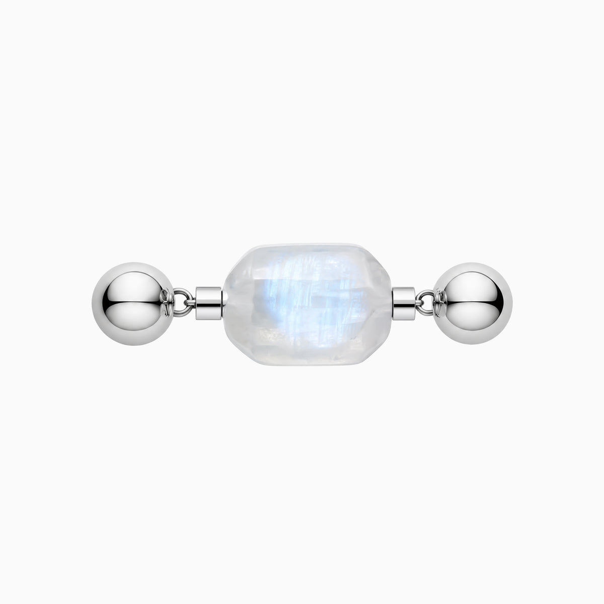 BE. Moonstone Keystone with silver-tone connectors, product view
