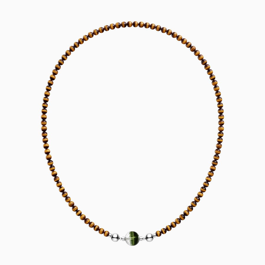 Tiger’s Eye necklace styled with a separately selected Keystone