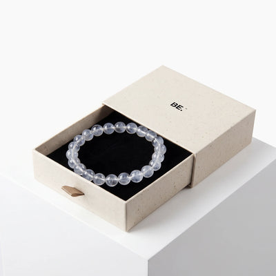 The Blue Needle Strand — Optical Architecture, bracelet on white background BE.