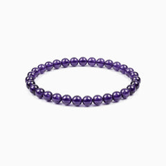 The 6mm Bolivian Amethyst Strand — The Void, bracelet on white background BE.