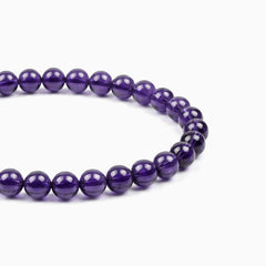 The 6mm Bolivian Amethyst Strand — The Void, bracelet detail view BE.