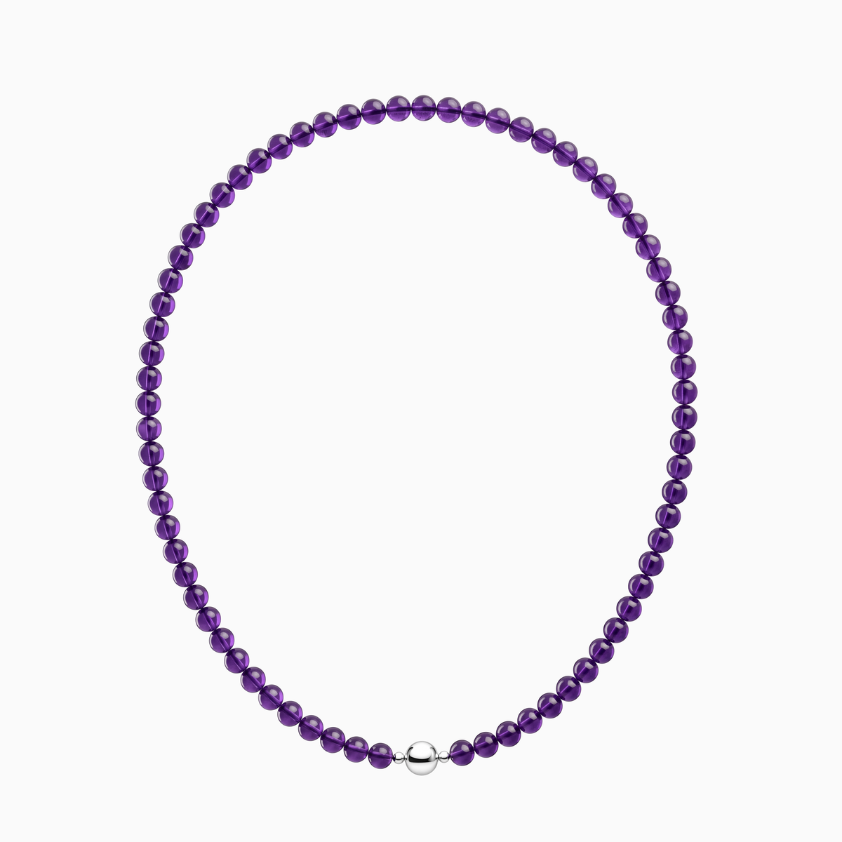 Bolivian Amethyst Triple-Strand Necklace, on a white background.