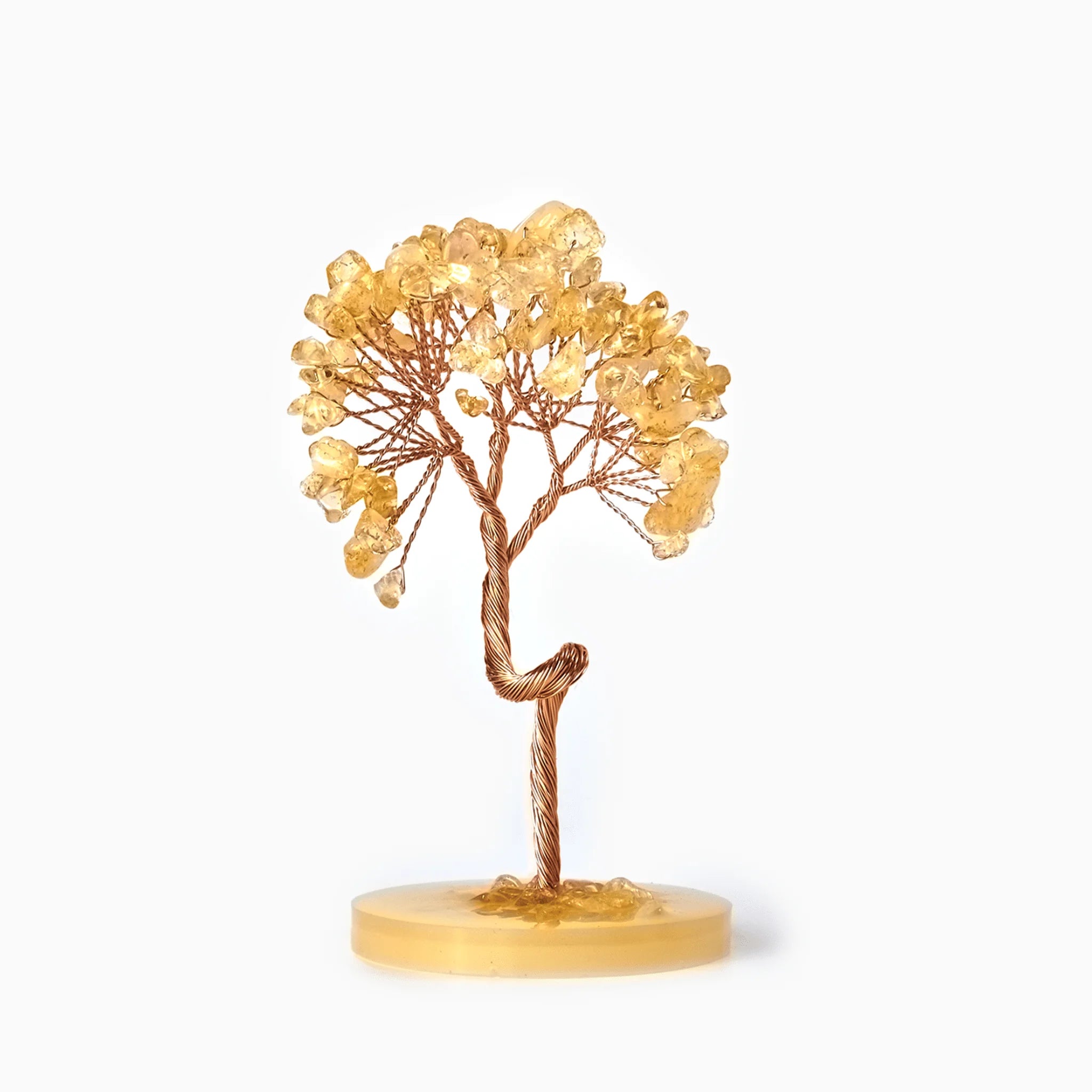 The Citrine Arbor Structure, crystal tree on white background BE.
