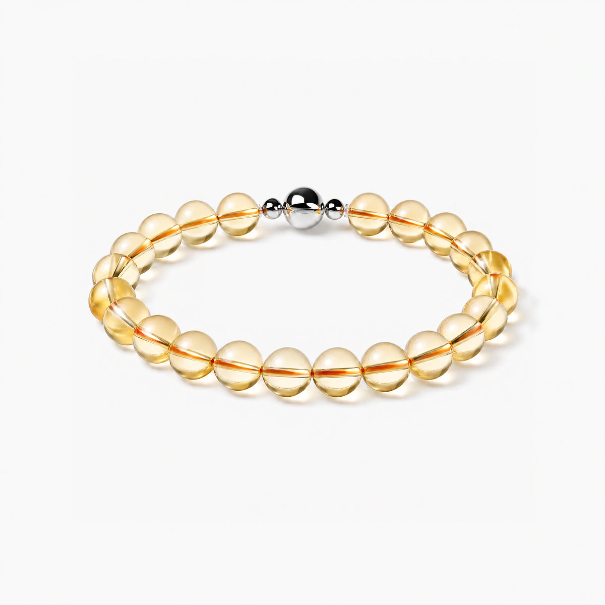 Citrine Strand Bracelet with magnetic clasp, product image on a white background.