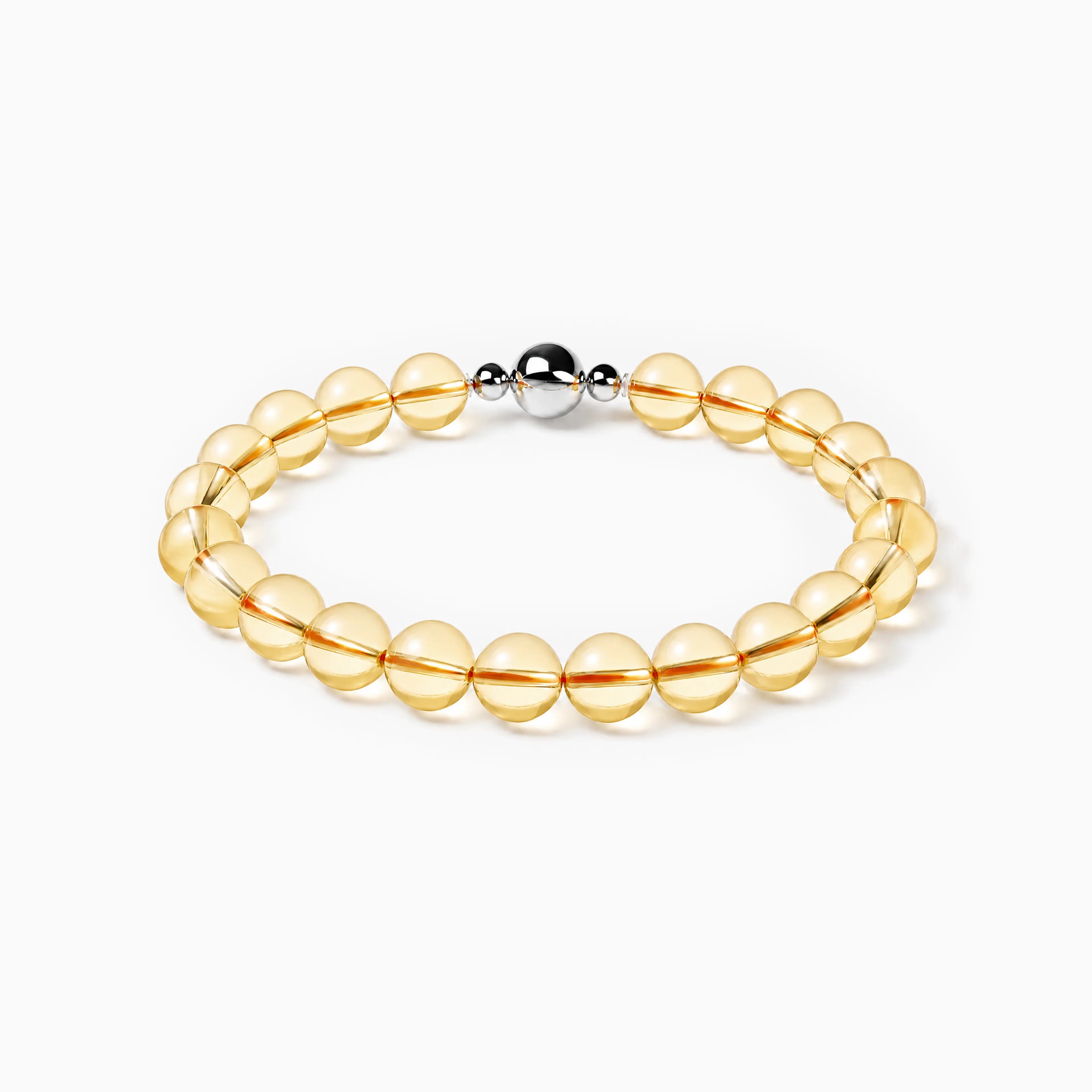 Citrine Strand Bracelet with magnetic clasp, product image on a white background.