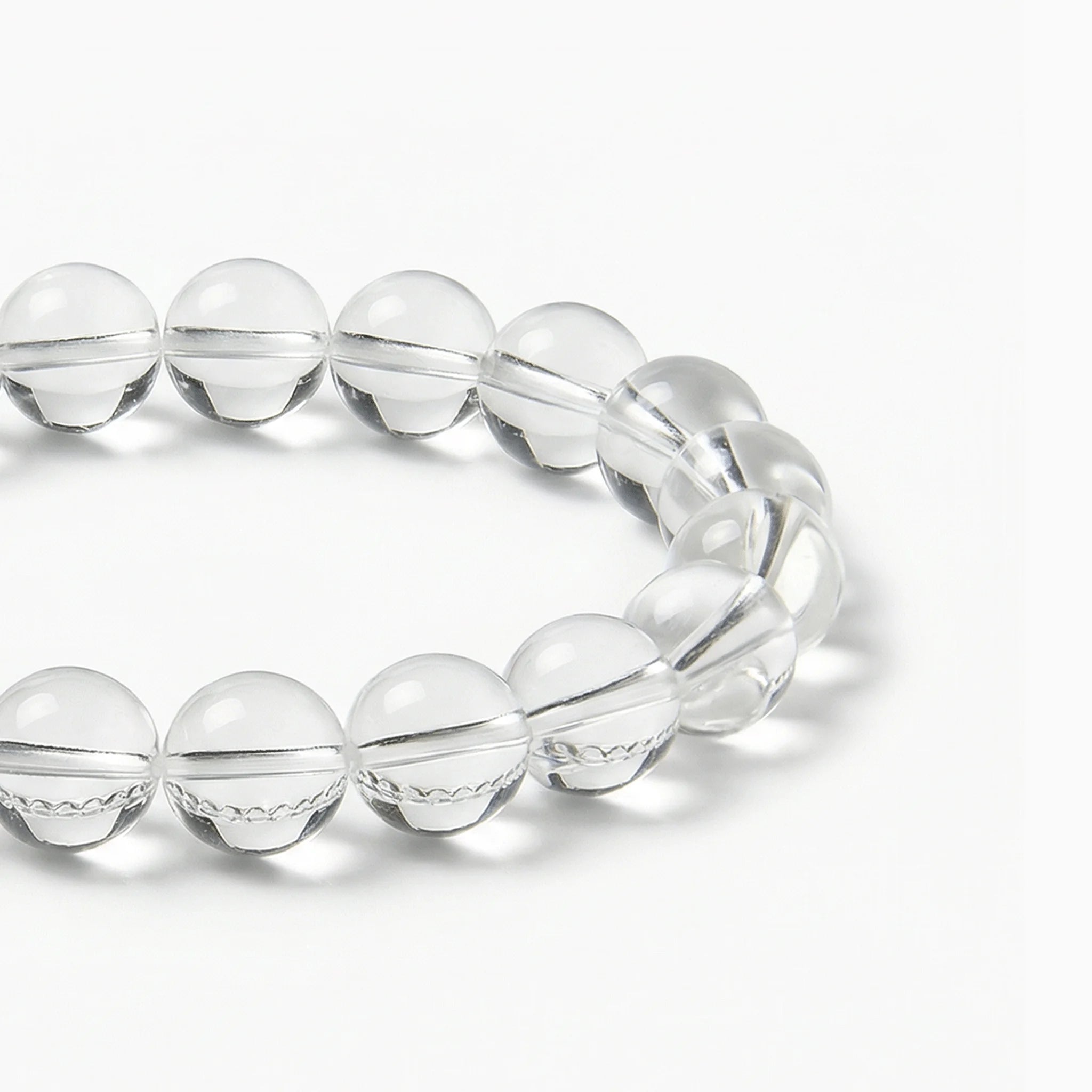 The Clear Quartz Strand — Absolute Clarity, bracelet detail view BE.