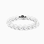 BE. Clear Quartz strand bracelet with round magnetic clasp