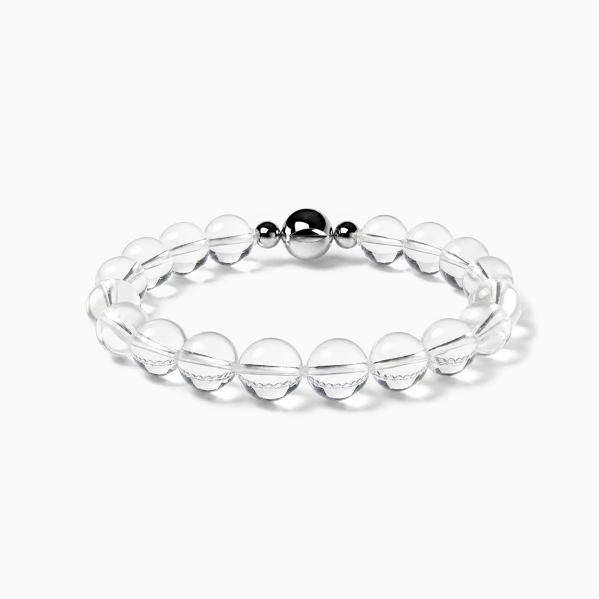 Clear Quartz Strand Bracelet with magnetic clasp, product image on a white background.