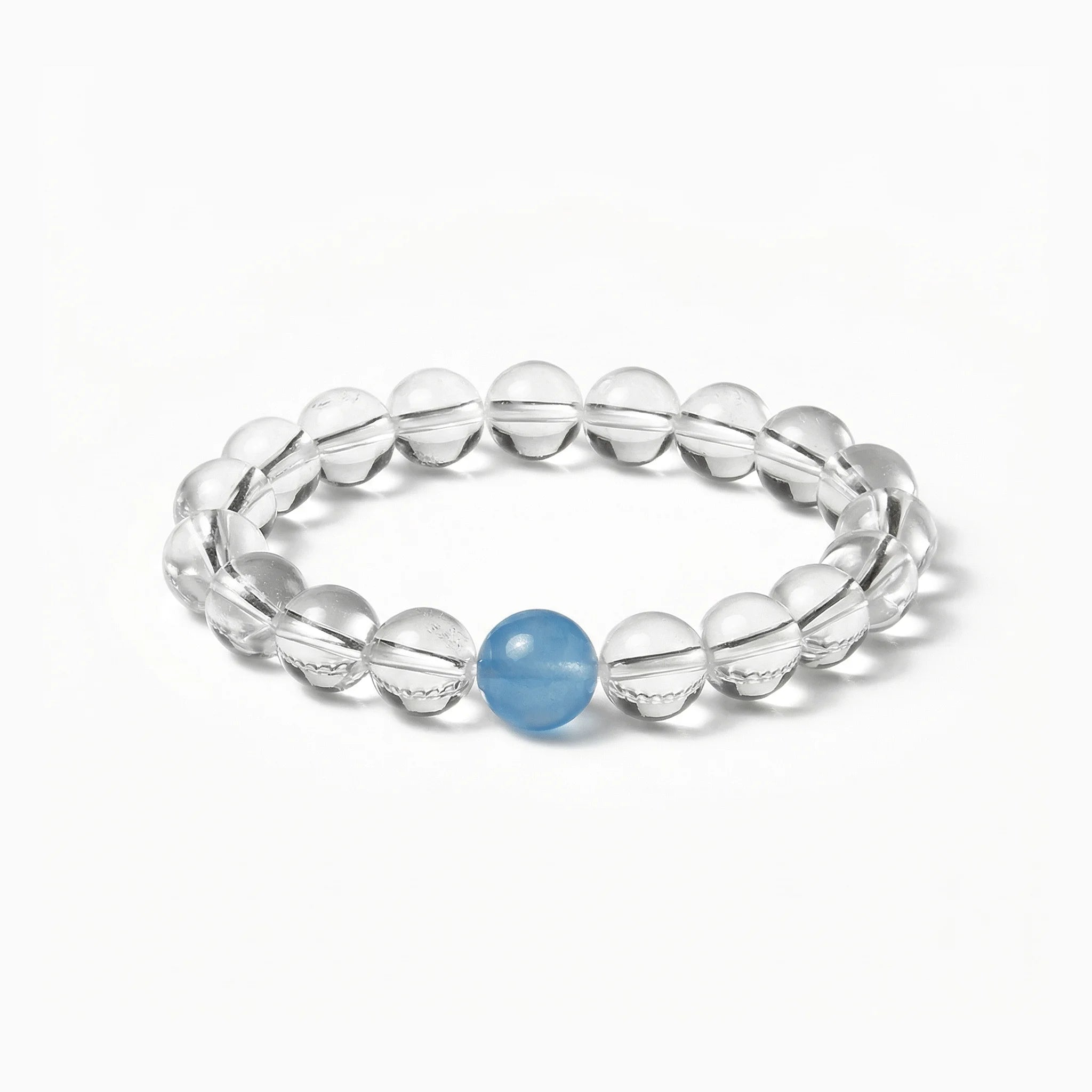The Dual-Mineral Strand — Oceanic Clarity, bracelet on white background BE.