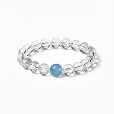 The Dual-Mineral Strand — Oceanic Clarity, bracelet on white background BE.
