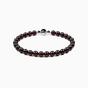 BE. Garnet strand bracelet with round magnetic clasp
