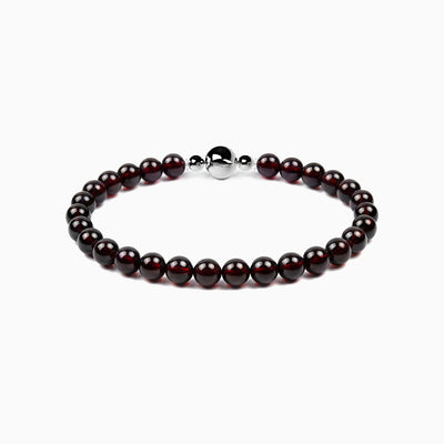Garnet Strand Bracelet with magnetic clasp, product image on a white background.