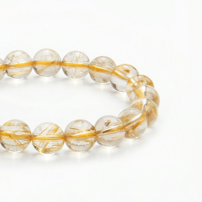 Golden Rutilated Quartz Powerflow Bracelet, bracelet detail view BE.