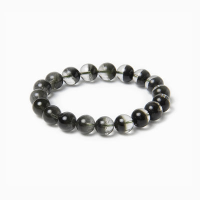 The Green Phantom Strand — Geological Sequence, bracelet on white background BE.