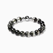 BE. Green Phantom Quartz strand bracelet with round magnetic clasp