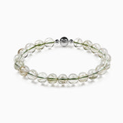 BE. Green Rutilated Quartz bracelet with round magnetic clasp