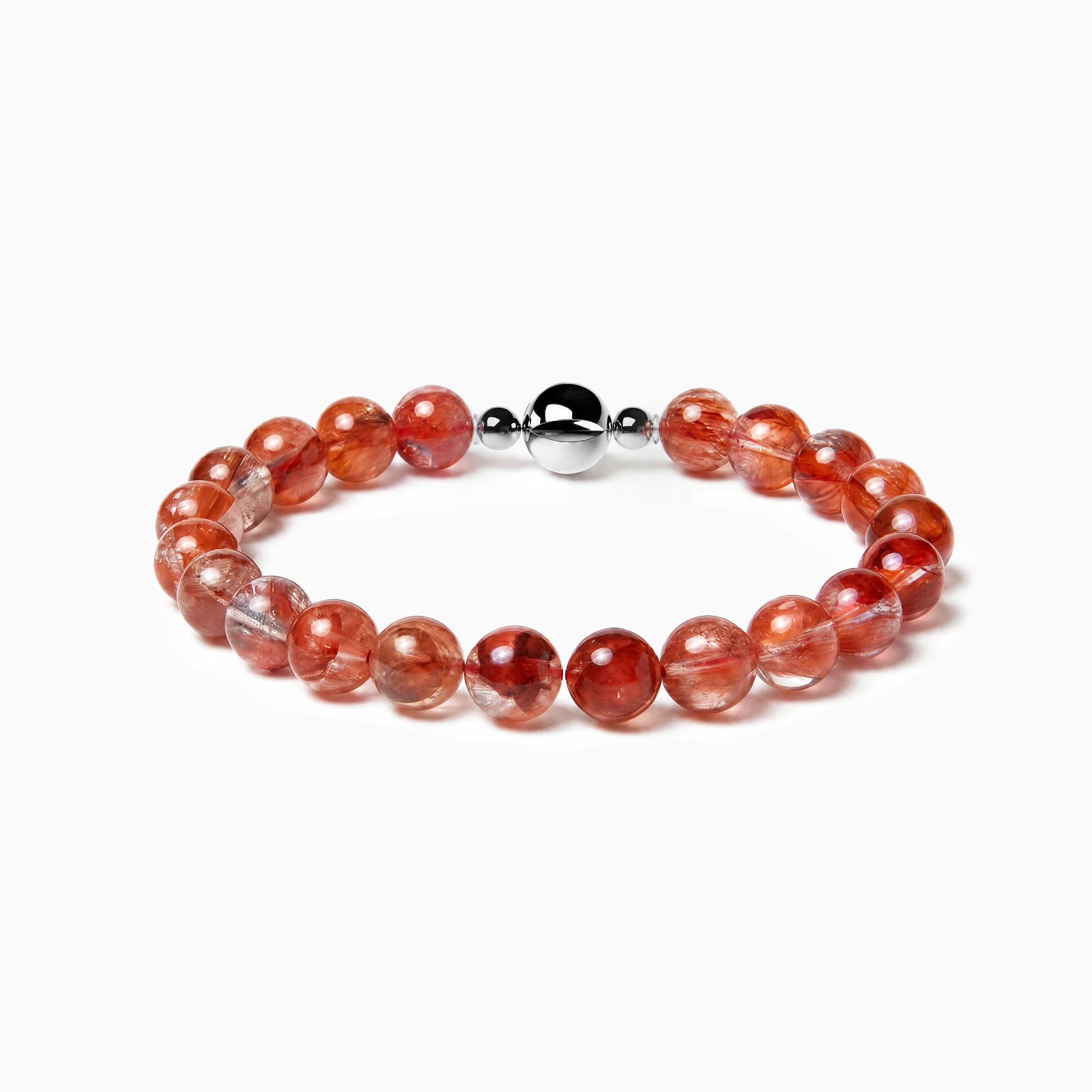 Hematoid Quartz Strand Bracelet with magnetic clasp, product image on a white background.