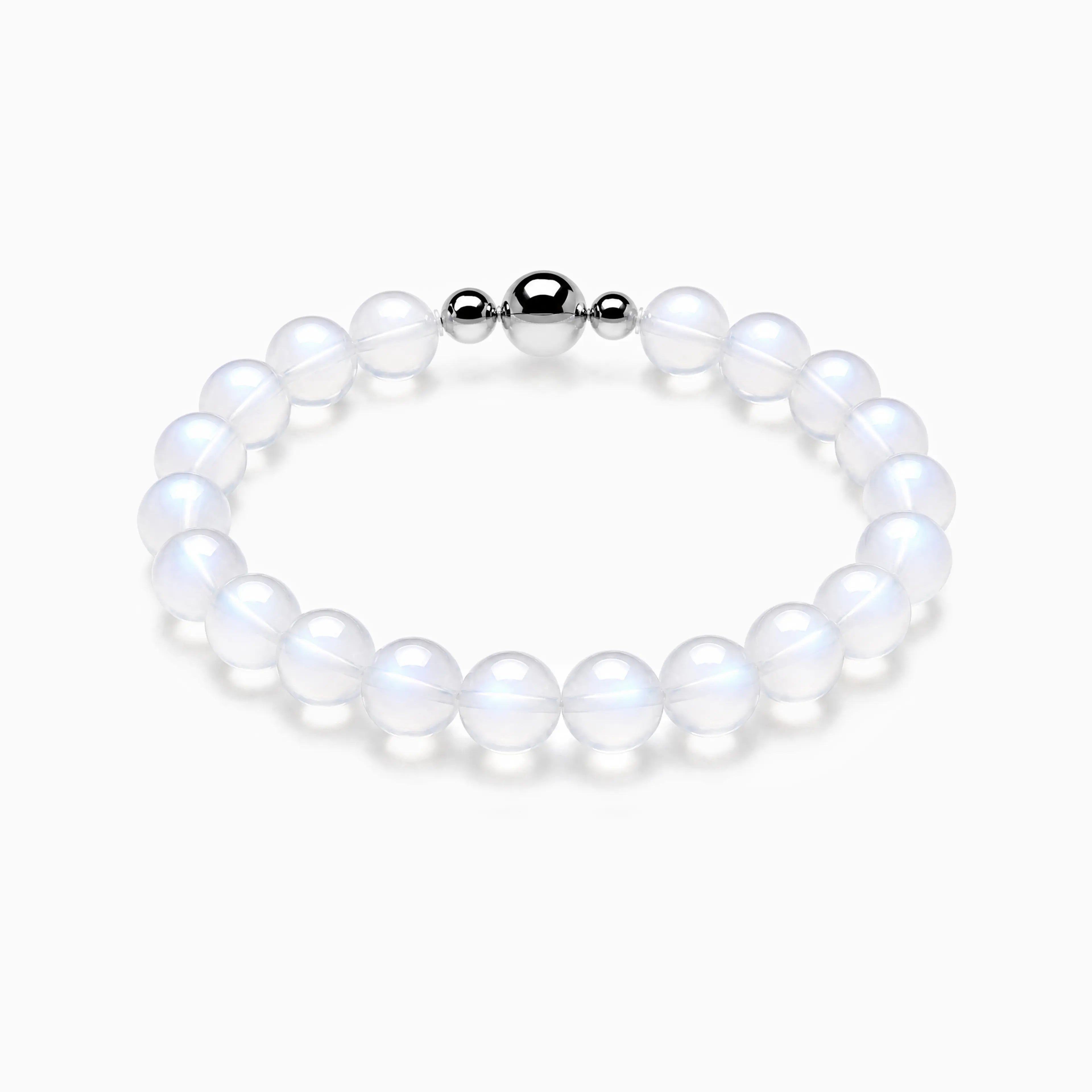 Moonstone Strand Bracelet with magnetic clasp, product image on a white background.