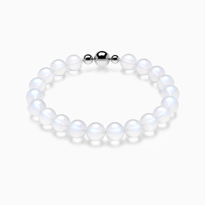Moonstone Strand Bracelet with magnetic clasp, product image on a white background.
