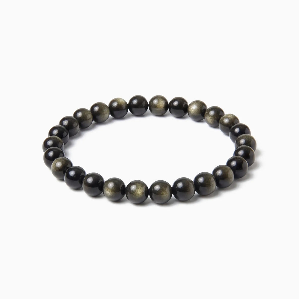 Obsidian Gold Sheen 8mm strand bracelet, BE.