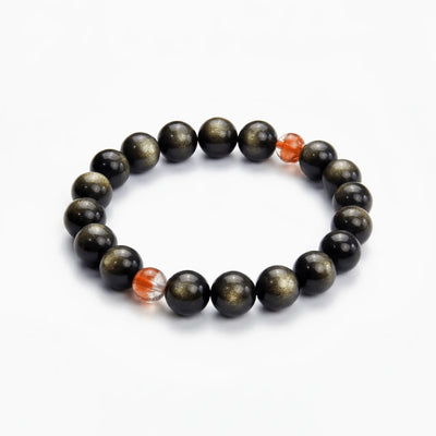 The Obsidian Strand — Iron Hemisphere, bracelet on white background BE.