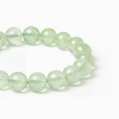 The Prehnite Strand — Luminous Matrix, bracelet detail view BE.