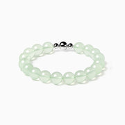 BE. Prehnite strand bracelet with round magnetic clasp