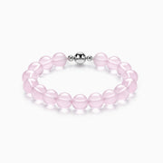 BE. Rose Quartz strand bracelet with round magnetic clasp