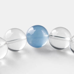 The Clear Quartz & Aquamarine Bracelet — Oceanic Clarity, PDP close-up detail image 1.