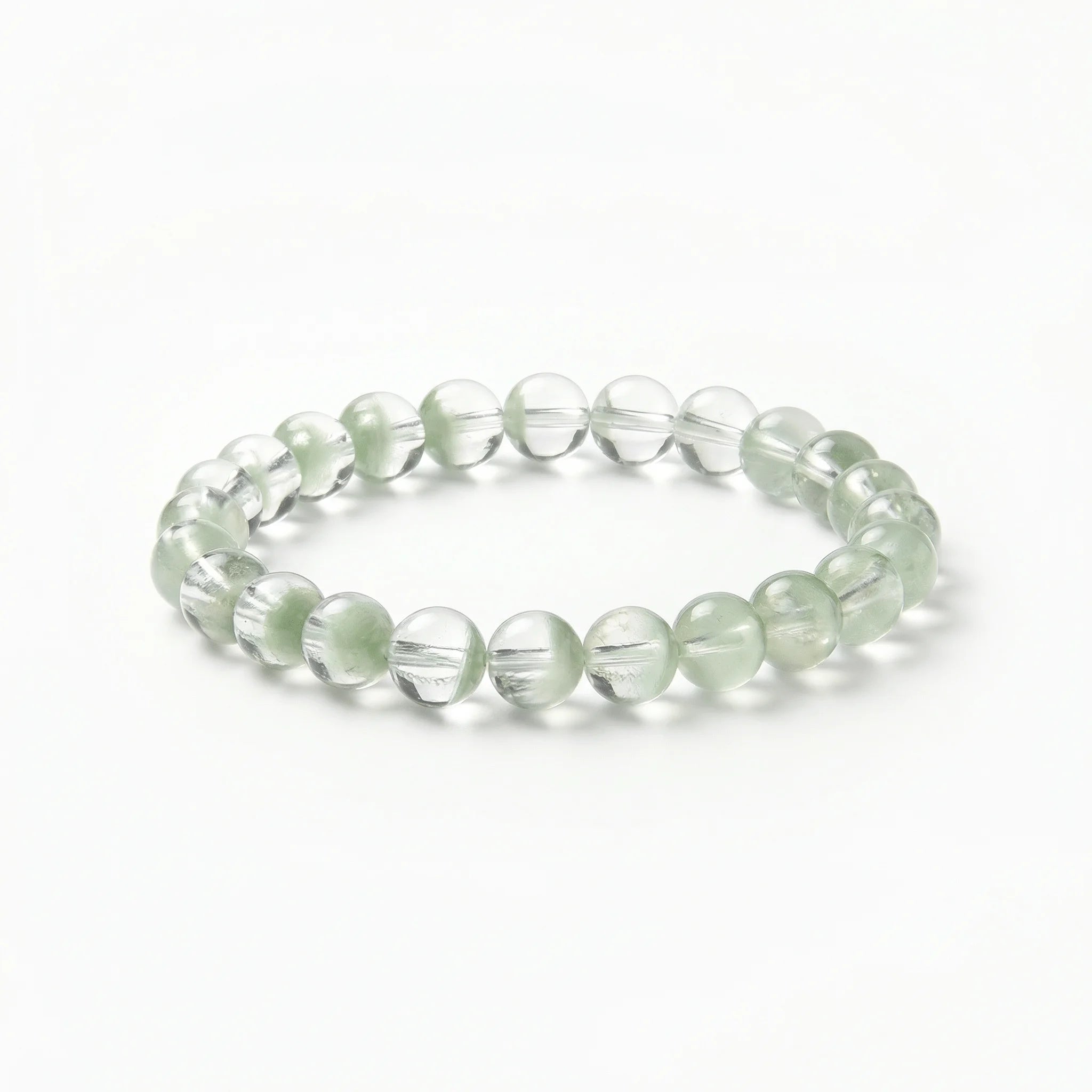 The Emerald Phantom Strand — Geological Archive, bracelet on white background BE.