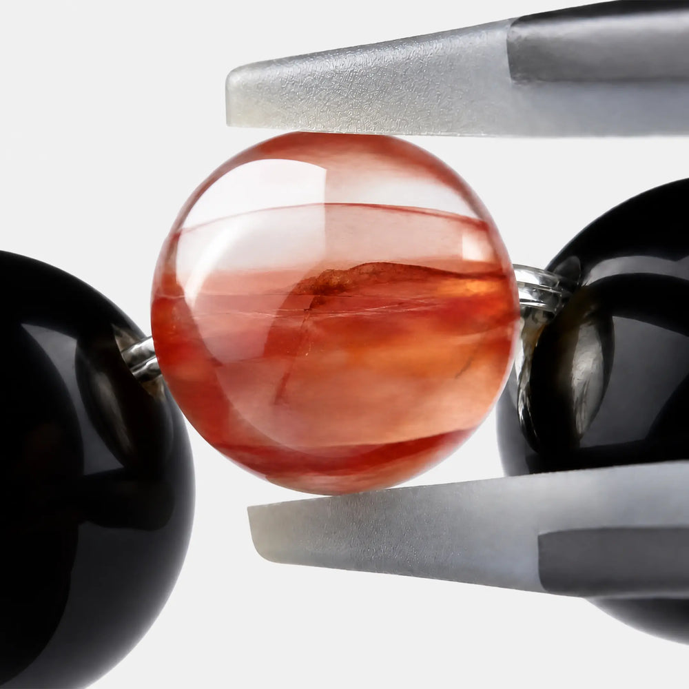 The Gold Sheen Obsidian & Hematoid Strand Bracelet — Iron, PDP close-up detail image 2.